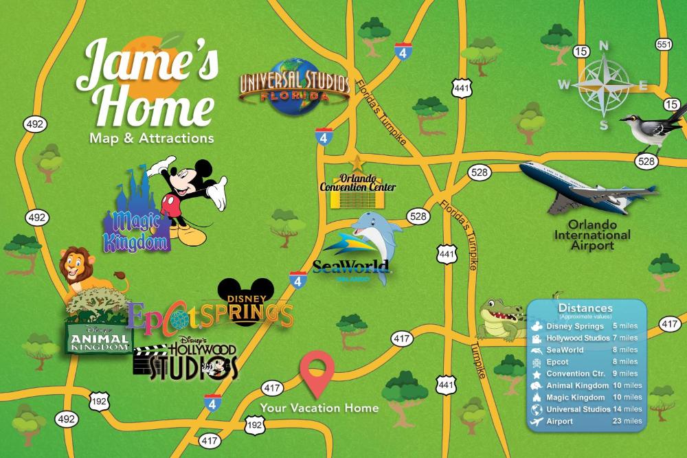 A - New 4 Bedroom Home - 5 Miles to Disney - Free Water Park - Private Pool